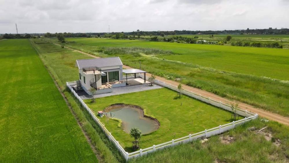 บ้านสวนนอร์ดิกมินิมอล มีดาดฟ้า บ้านสวนท่ามกลางทุ่งนา รูปที่ 9