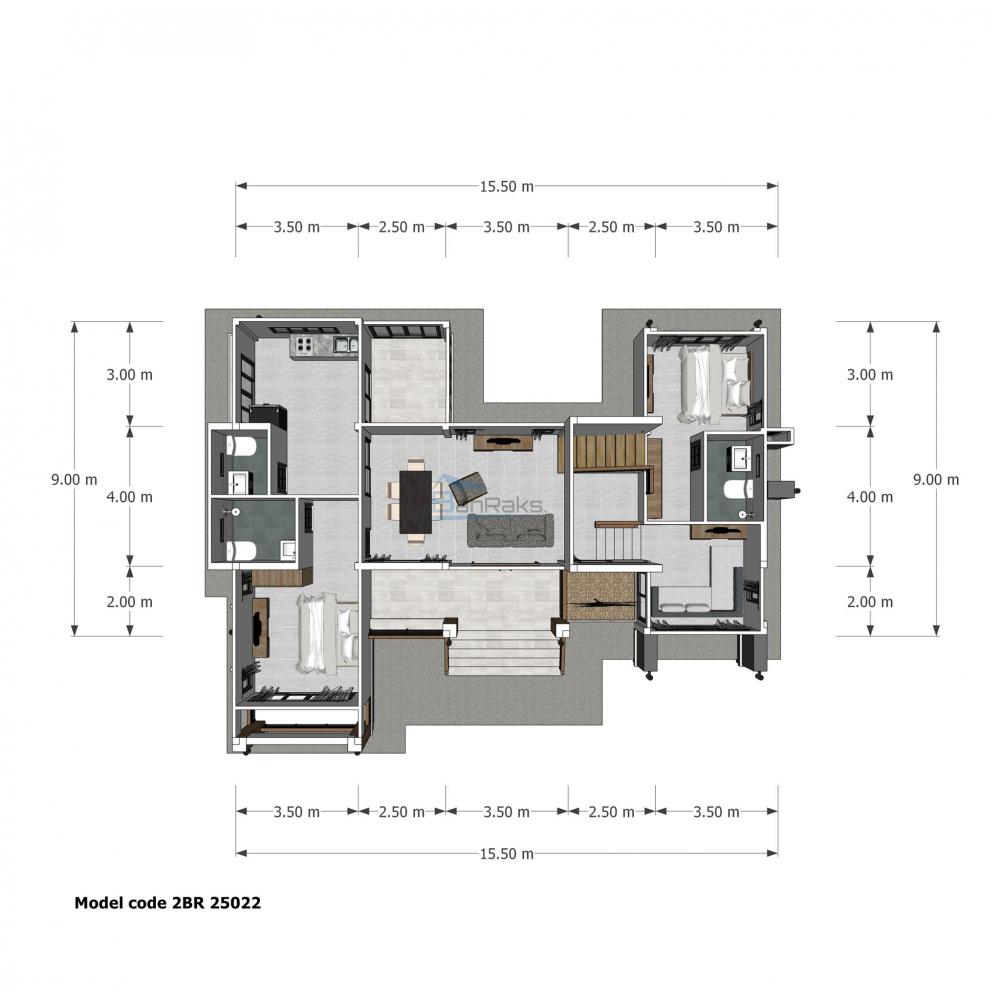 แบบบ้าน 2 ชั้น : 4 ห้องนอน 4 ห้องน้ำ งบ 3.58 ลบ. รูปที่ 11