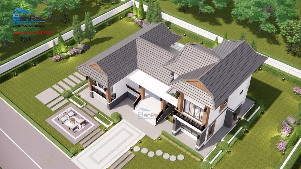 แบบบ้าน 2 ชั้น : 4 ห้องนอน 4 ห้องน้ำ งบ 3.58 ลบ. รูปที่ 9