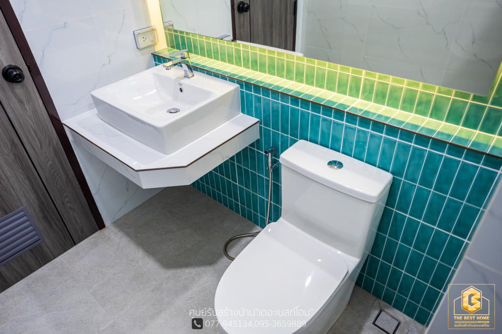 แบบบ้านปั้นหยาโมเดิร์นชั้นเดียว ขนาด 3 ห้องนอน 3 ห้องน้ำ ห้องรับแขก/นั่งเล่น 1 รับประทานอาหาร1 ห้องครัว 1 ซักล้าง 2 และโรงจอดรถ รูปที่ 31