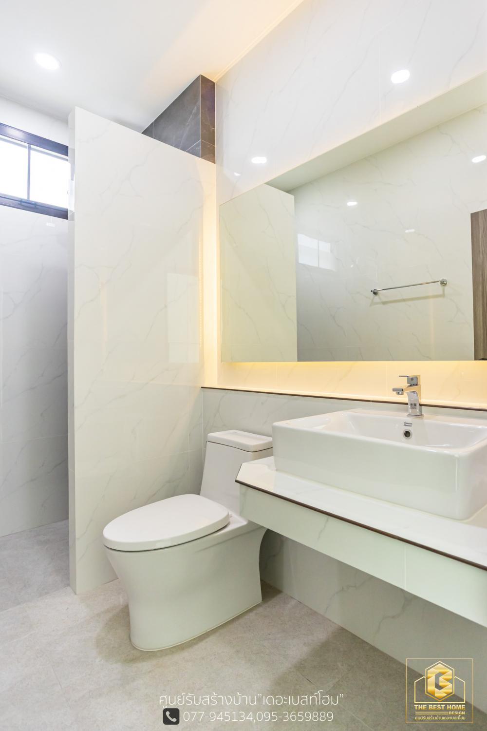 แบบบ้านปั้นหยาโมเดิร์นชั้นเดียว ขนาด 3 ห้องนอน 3 ห้องน้ำ ห้องรับแขก/นั่งเล่น 1 รับประทานอาหาร1 ห้องครัว 1 ซักล้าง 2 และโรงจอดรถ รูปที่ 44