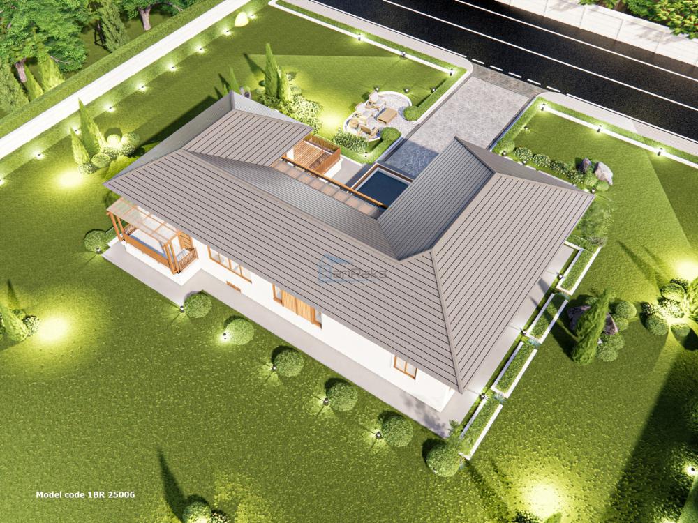 แบบบ้าน 1 ชั้น : 3 ห้องนอน 4 ห้องน้ำ พื้นที่ใช้สอยรวม : 180 ตารางเมตร  งบ 3.66 ลบ. รูปที่ 13