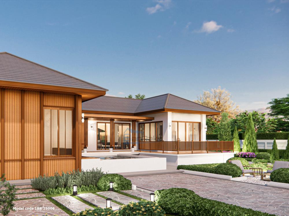 แบบบ้าน 1 ชั้น : 3 ห้องนอน 4 ห้องน้ำ พื้นที่ใช้สอยรวม : 180 ตารางเมตร  งบ 3.66 ลบ. รูปที่ 3