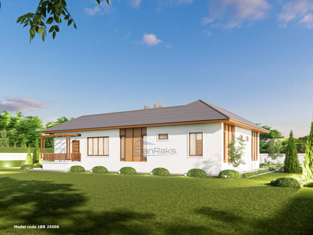 แบบบ้าน 1 ชั้น : 3 ห้องนอน 4 ห้องน้ำ พื้นที่ใช้สอยรวม : 180 ตารางเมตร  งบ 3.66 ลบ. รูปที่ 8