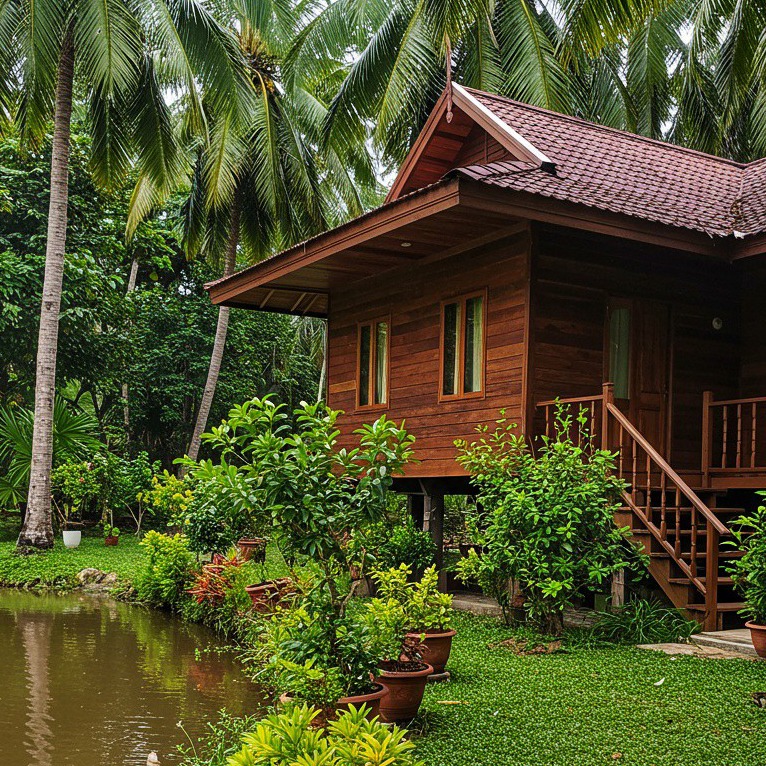 บ้านไม้ในสวน บ้านไม้ยกพื้นในสวน รูปที่ 2