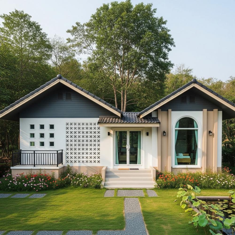 บ้านสไตล์นอร์ดิกมินิมอล 3 ห้องนอน 2 ห้องน้ำ 1 ห้องครัว 1 ห้องนั่งเล่น พื้นที่ใช้สอย 85 - 135 ตารางเมตร รูปที่ 3