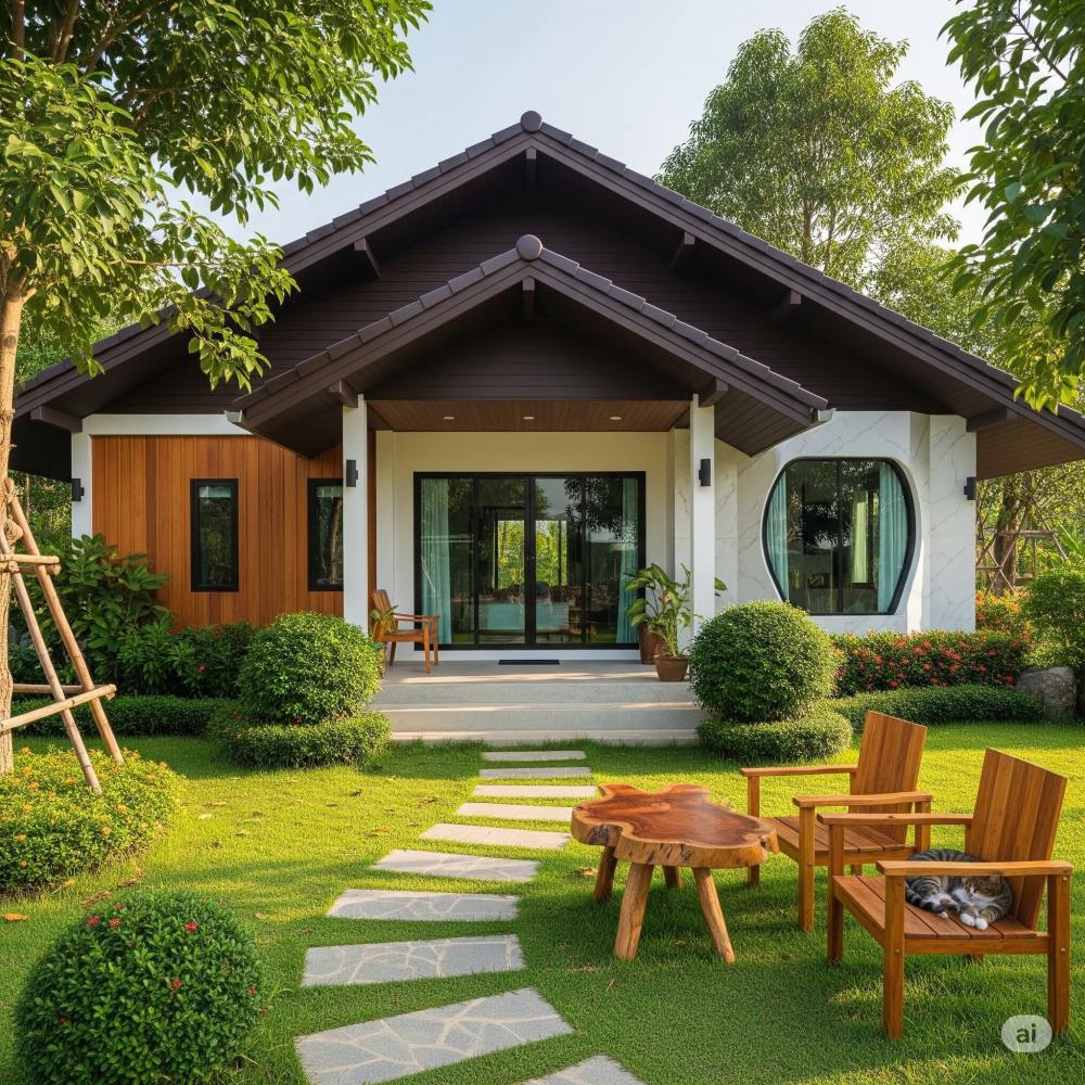 บ้านสไตล์นอร์ดิกมินิมอล 3 ห้องนอน 2 ห้องน้ำ 1 ห้องครัว 1 ห้องนั่งเล่น พื้นที่ใช้สอย 85 - 135 ตารางเมตร รูปที่ 5