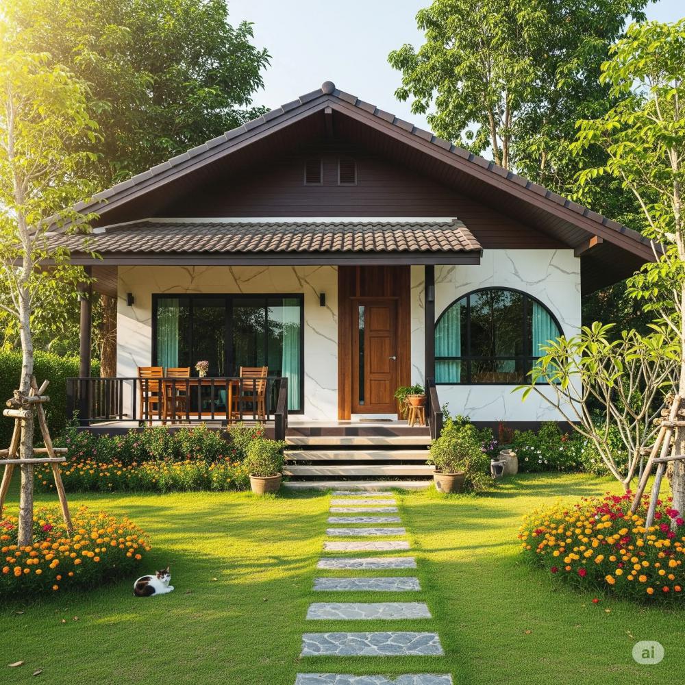 บ้านสไตล์นอร์ดิกมินิมอล 3 ห้องนอน 2 ห้องน้ำ 1 ห้องครัว 1 ห้องนั่งเล่น พื้นที่ใช้สอย 85 - 135 ตารางเมตร รูปที่ 6