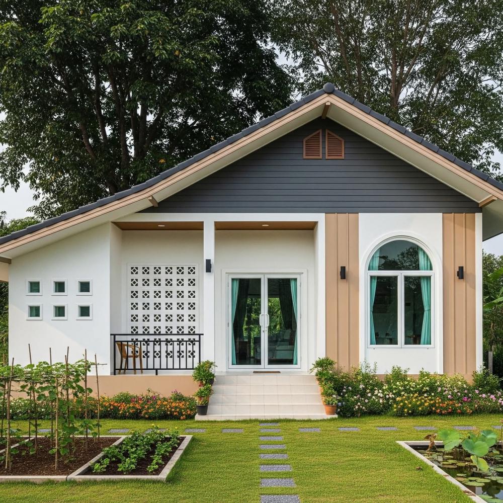 บ้านสไตล์นอร์ดิกมินิมอล 3 ห้องนอน 2 ห้องน้ำ 1 ห้องครัว 1 ห้องนั่งเล่น พื้นที่ใช้สอย 85 - 135 ตารางเมตร รูปที่ 8