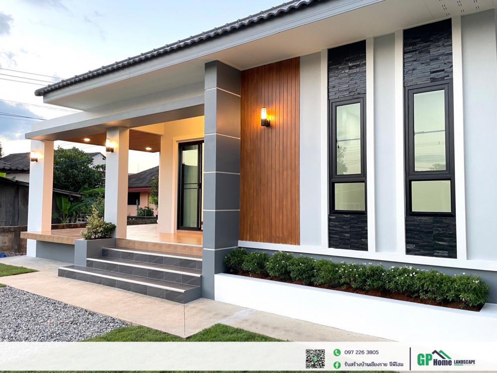 บ้านพักอาศัยชั้นเดียว สไตล์คอนเทมโพรารี 3 ห้องนอน 2 ห้องน้ำ งบ 1.5 กว่าล้านบาท รูปที่ 2