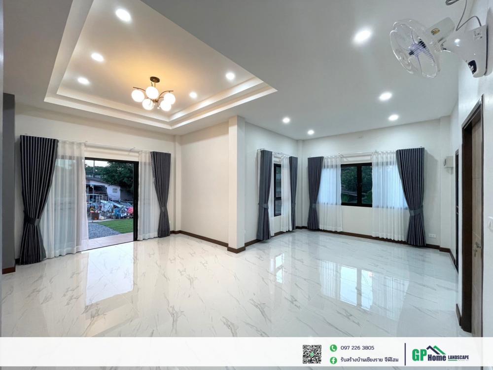 บ้านพักอาศัยชั้นเดียว สไตล์คอนเทมโพรารี 3 ห้องนอน 2 ห้องน้ำ งบ 1.5 กว่าล้านบาท รูปที่ 3