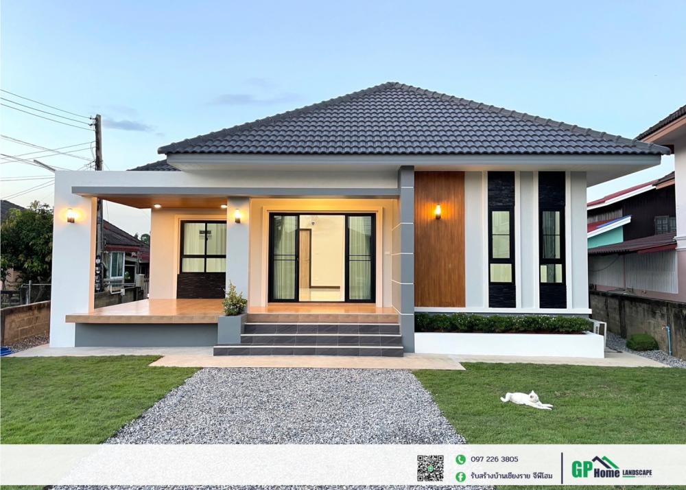 บ้านพักอาศัยชั้นเดียว สไตล์คอนเทมโพรารี 3 ห้องนอน 2 ห้องน้ำ งบ 1.5 กว่าล้านบาท รูปที่ 9