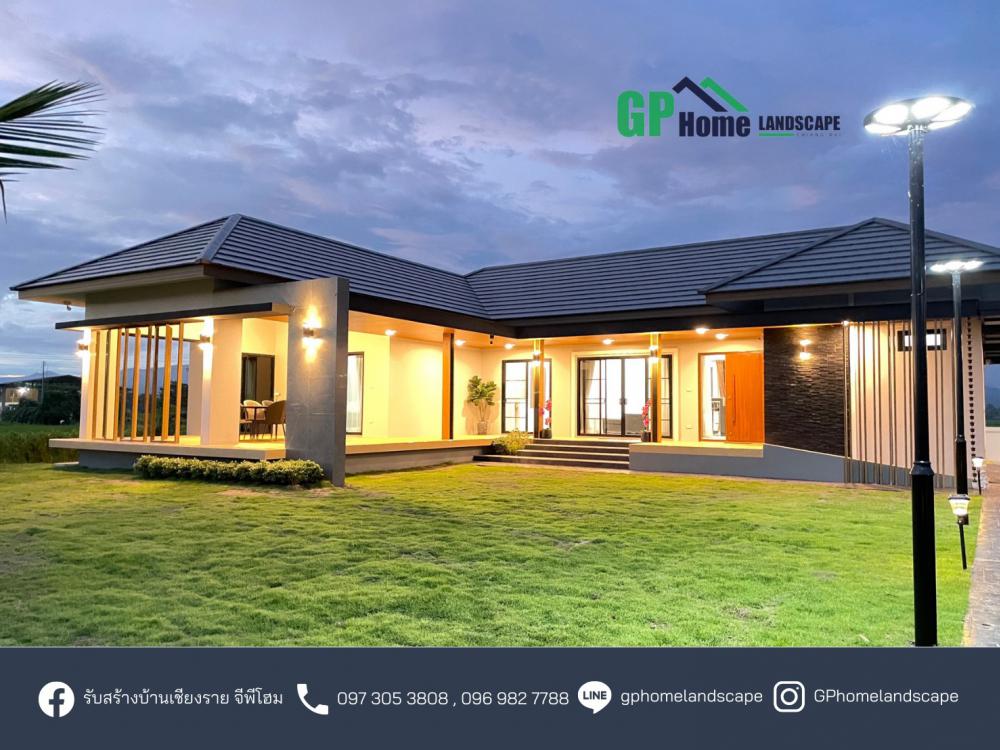 แบบบ้านชั้นเดียวสไตล์คอนเทมโพรารี่ 3 ห้องนอน 2 ห้องน้ำ 1  ห้องโถง 1 แต่งตัว 1 ห้องเก็บของ รูปที่ 11