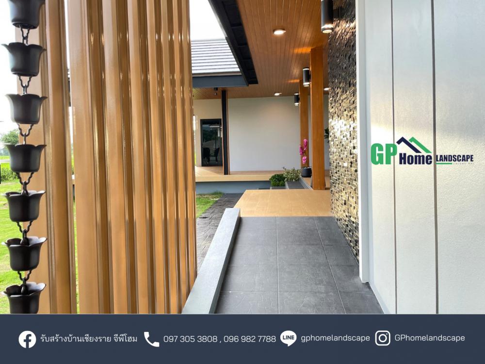 แบบบ้านชั้นเดียวสไตล์คอนเทมโพรารี่ 3 ห้องนอน 2 ห้องน้ำ 1  ห้องโถง 1 แต่งตัว 1 ห้องเก็บของ รูปที่ 14