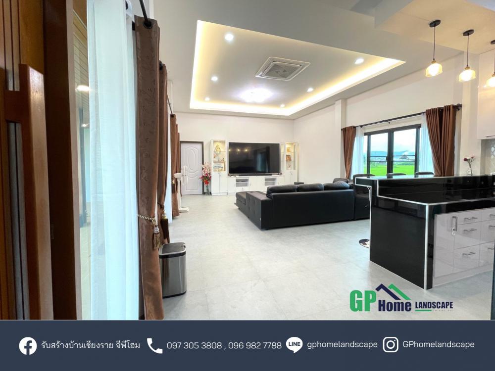 แบบบ้านชั้นเดียวสไตล์คอนเทมโพรารี่ 3 ห้องนอน 2 ห้องน้ำ 1  ห้องโถง 1 แต่งตัว 1 ห้องเก็บของ รูปที่ 16