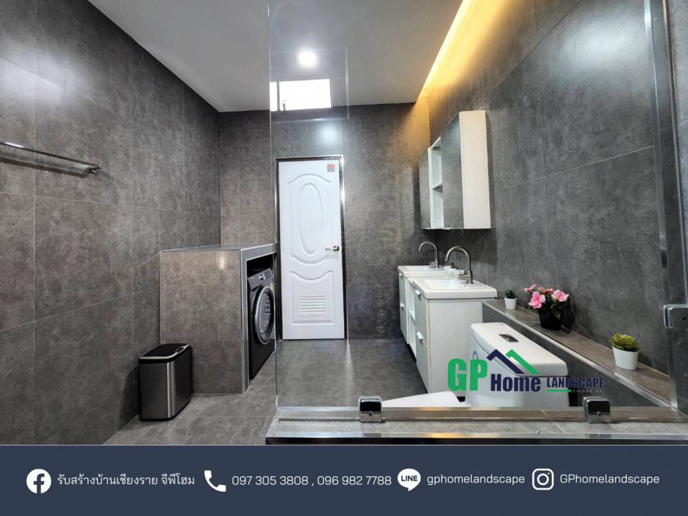 แบบบ้านชั้นเดียวสไตล์คอนเทมโพรารี่ 3 ห้องนอน 2 ห้องน้ำ 1  ห้องโถง 1 แต่งตัว 1 ห้องเก็บของ รูปที่ 26