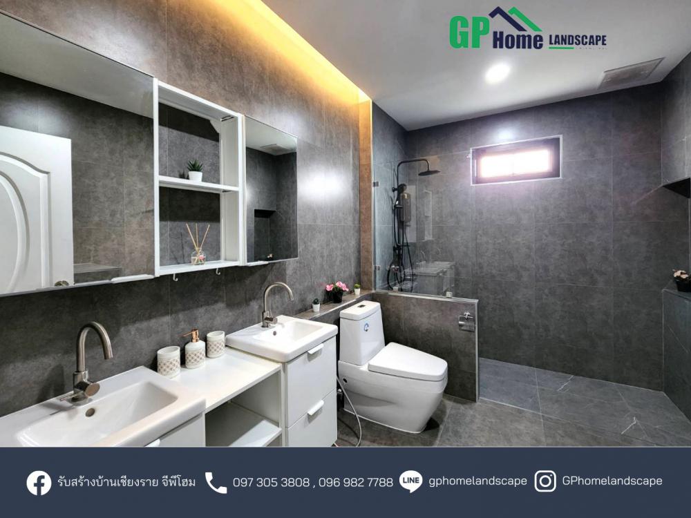 แบบบ้านชั้นเดียวสไตล์คอนเทมโพรารี่ 3 ห้องนอน 2 ห้องน้ำ 1  ห้องโถง 1 แต่งตัว 1 ห้องเก็บของ รูปที่ 28