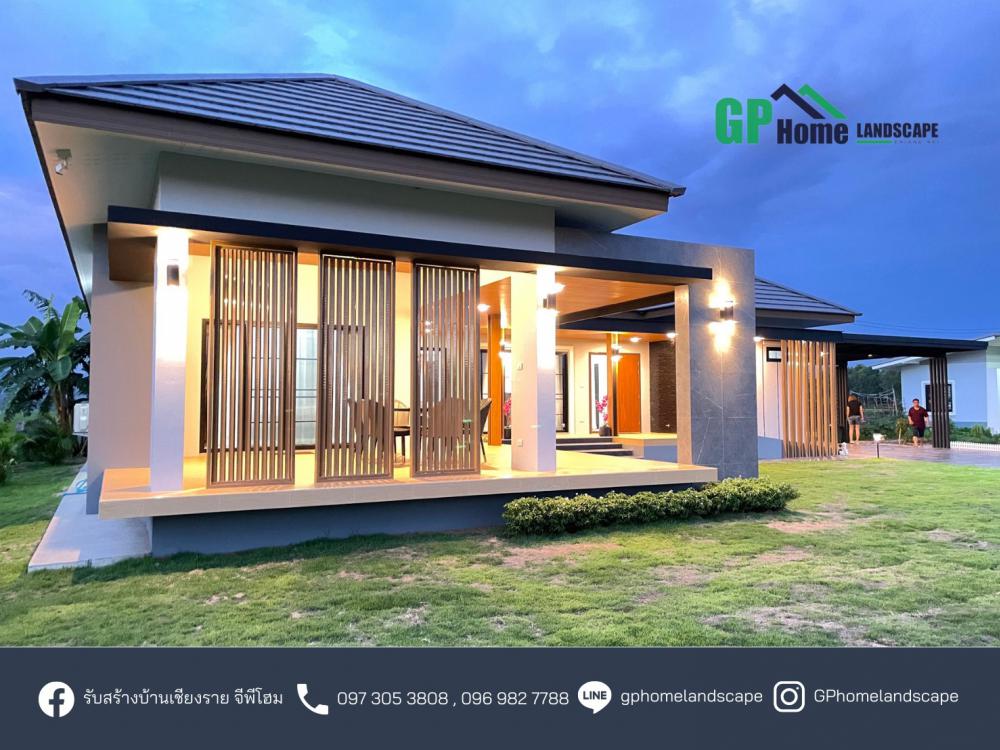 แบบบ้านชั้นเดียวสไตล์คอนเทมโพรารี่ 3 ห้องนอน 2 ห้องน้ำ 1  ห้องโถง 1 แต่งตัว 1 ห้องเก็บของ รูปที่ 4