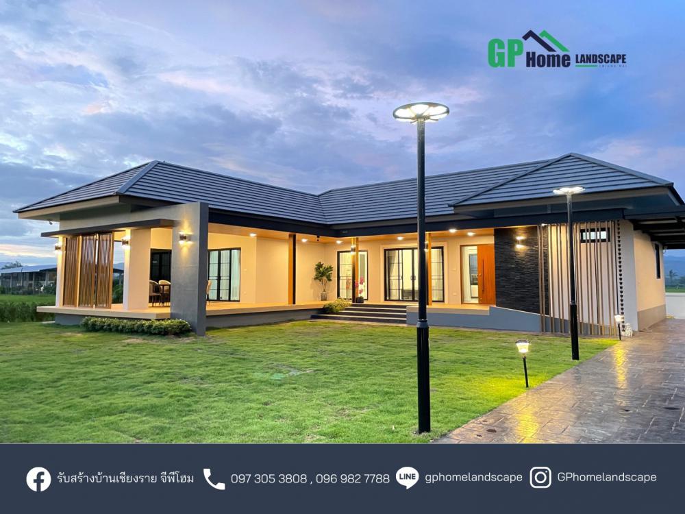 แบบบ้านชั้นเดียวสไตล์คอนเทมโพรารี่ 3 ห้องนอน 2 ห้องน้ำ 1  ห้องโถง 1 แต่งตัว 1 ห้องเก็บของ รูปที่ 5