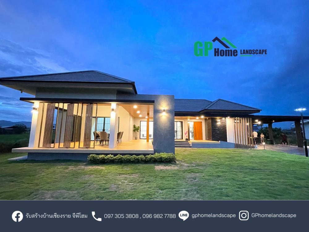 แบบบ้านชั้นเดียวสไตล์คอนเทมโพรารี่ 3 ห้องนอน 2 ห้องน้ำ 1  ห้องโถง 1 แต่งตัว 1 ห้องเก็บของ รูปที่ 6