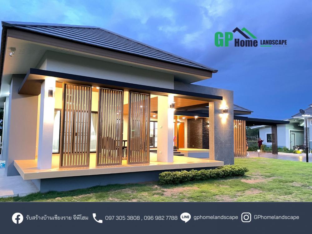 แบบบ้านชั้นเดียวสไตล์คอนเทมโพรารี่ 3 ห้องนอน 2 ห้องน้ำ 1  ห้องโถง 1 แต่งตัว 1 ห้องเก็บของ รูปที่ 8