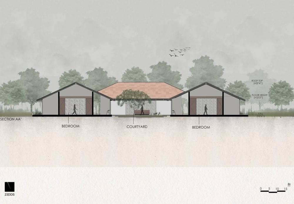 Courtyard House ใน Rangareddy ประเทศอินเดีย รูปที่ 16