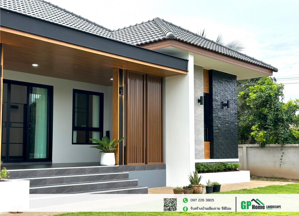 บ้านพักอาศัยชั้นเดียว สไตล์คอมเทมโพรารี่ 3 ห้องนอน 2 ห้องน้ำ รูปที่ 3