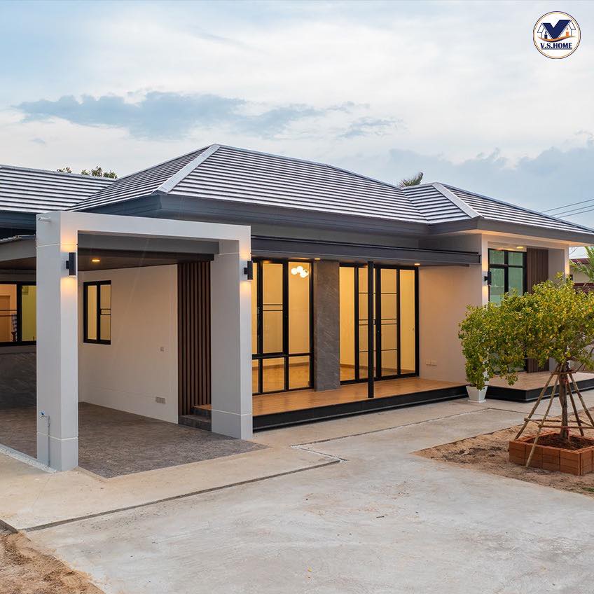 บ้านพักอาศัยชั้นเดียว ทรงทันสมัย รูปที่ 2