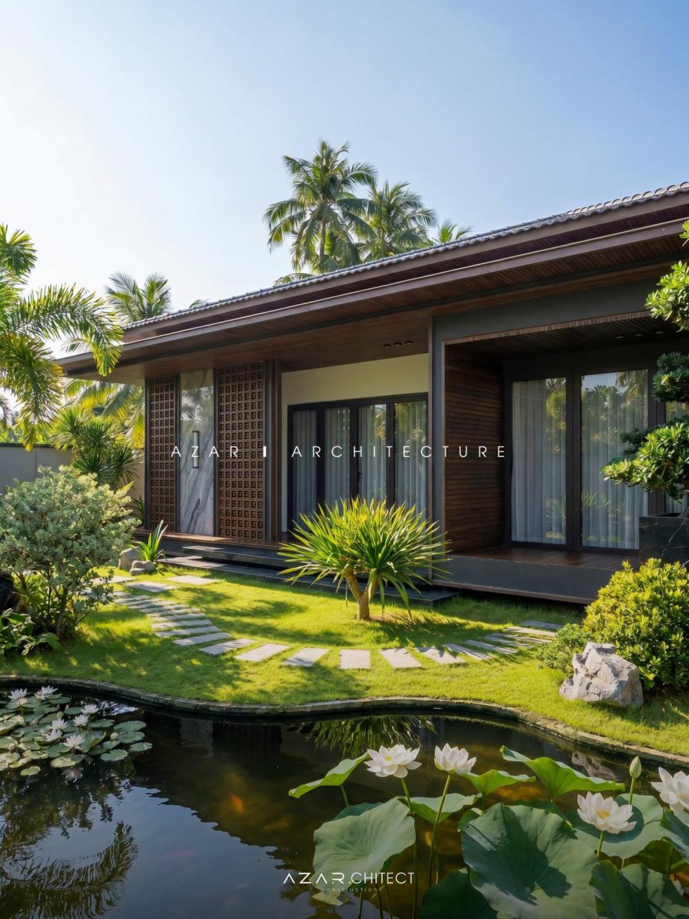 บ้านทรอปิคอลลงตัวกับสวนในบ้าน บ้านขนาด 3 ห้องนอน 2 ห้องน้ำ รูปที่ 1