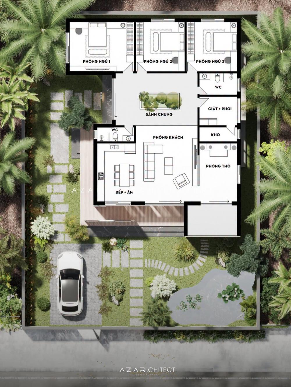 บ้านทรอปิคอลลงตัวกับสวนในบ้าน บ้านขนาด 3 ห้องนอน 2 ห้องน้ำ รูปที่ 8