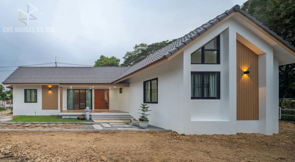 บ้านพักอาศัย 1ชั้นสไตล์ Minimal ทรงตัวแอล