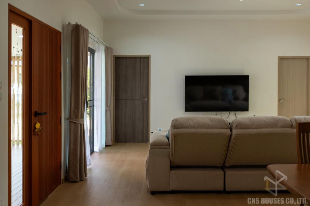 บ้านพักอาศัย 1ชั้นสไตล์ Minimal ทรงตัวแอล รูปที่ 10