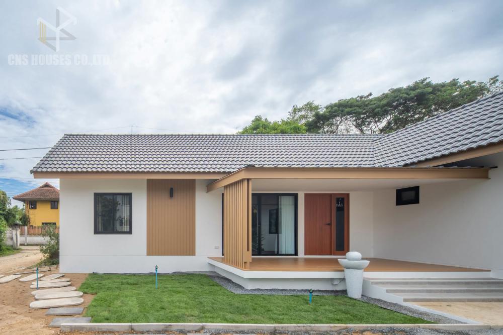 บ้านพักอาศัย 1ชั้นสไตล์ Minimal ทรงตัวแอล รูปที่ 2