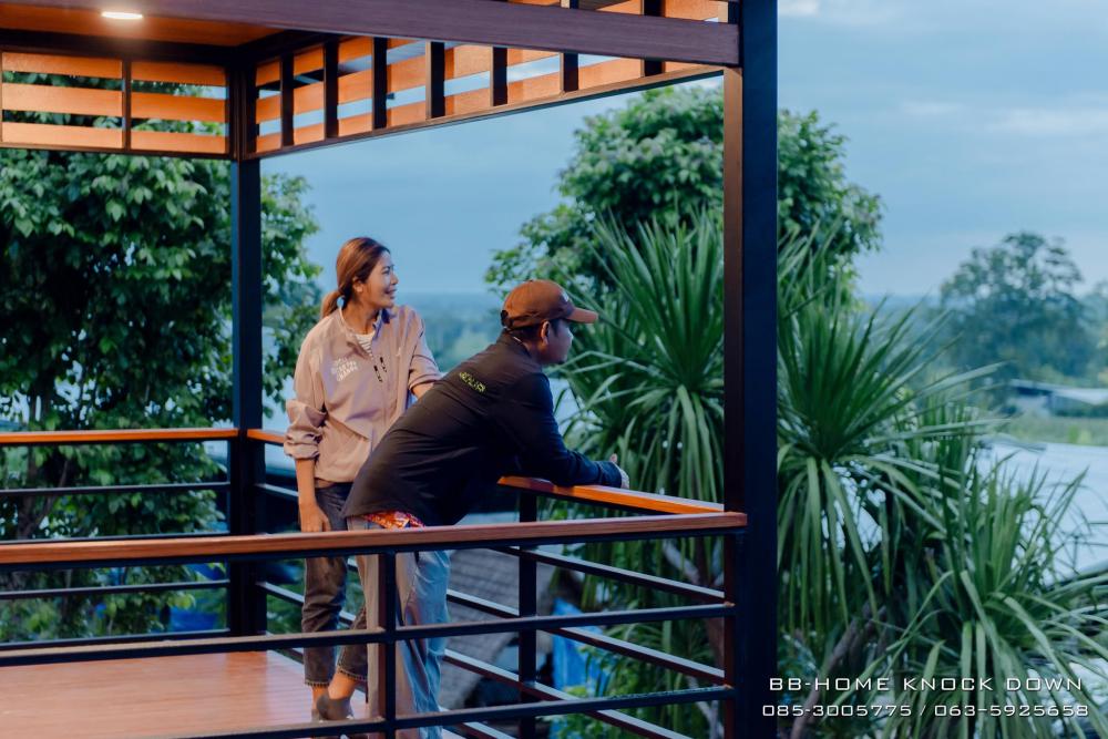 บ้านพักตากอากาศน็อคดาวน์โครงเหล็ก​ ยกใต้ถุนสูง รูปที่ 10