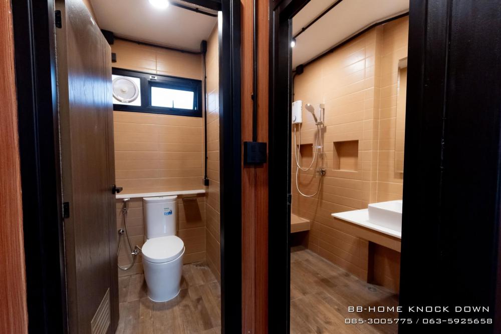 บ้านพักตากอากาศน็อคดาวน์โครงเหล็ก​ ยกใต้ถุนสูง รูปที่ 15