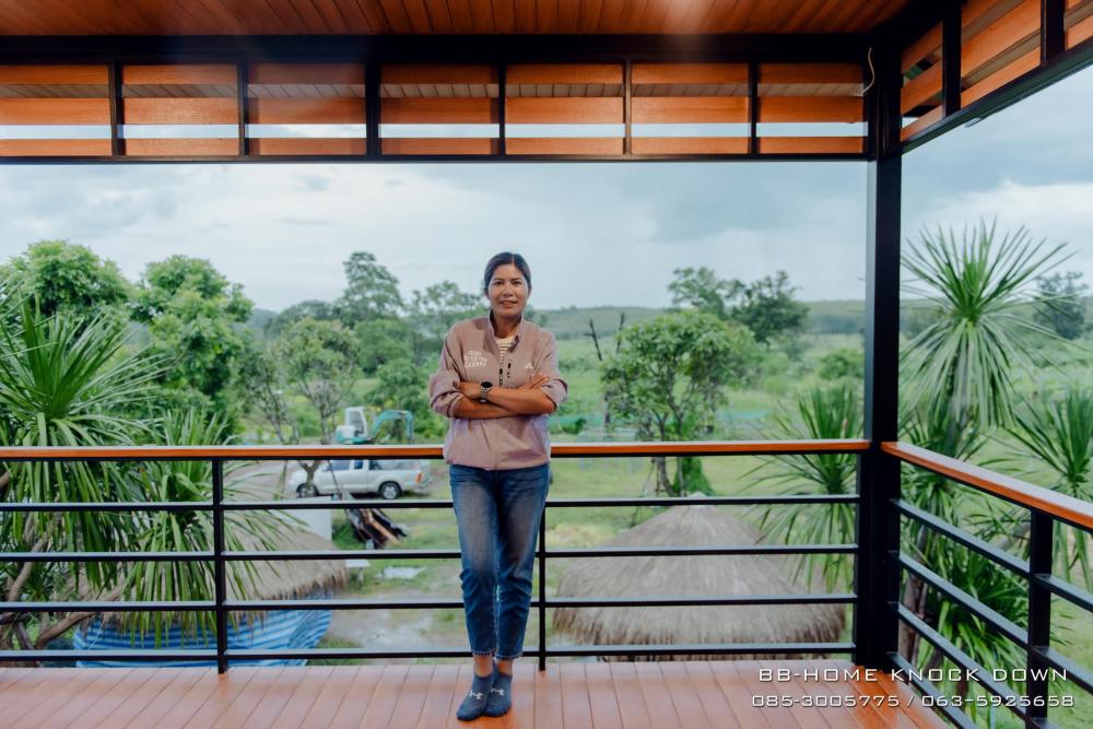 บ้านพักตากอากาศน็อคดาวน์โครงเหล็ก​ ยกใต้ถุนสูง รูปที่ 24