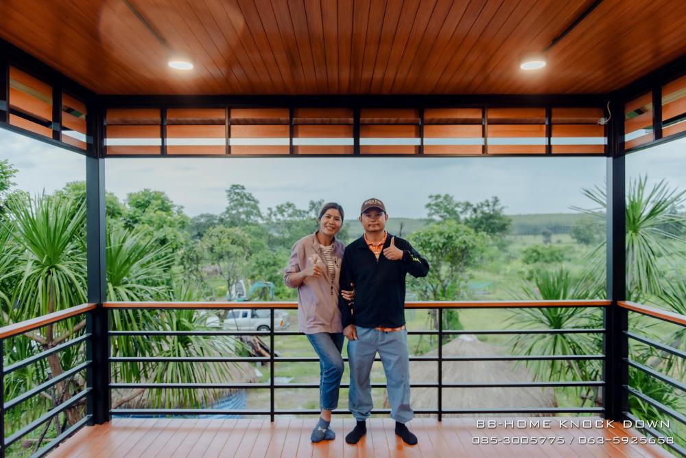 บ้านพักตากอากาศน็อคดาวน์โครงเหล็ก​ ยกใต้ถุนสูง รูปที่ 4