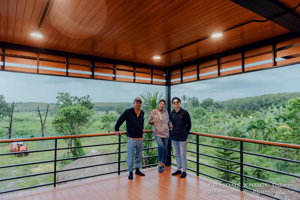 บ้านพักตากอากาศน็อคดาวน์โครงเหล็ก​ ยกใต้ถุนสูง รูปที่ 6