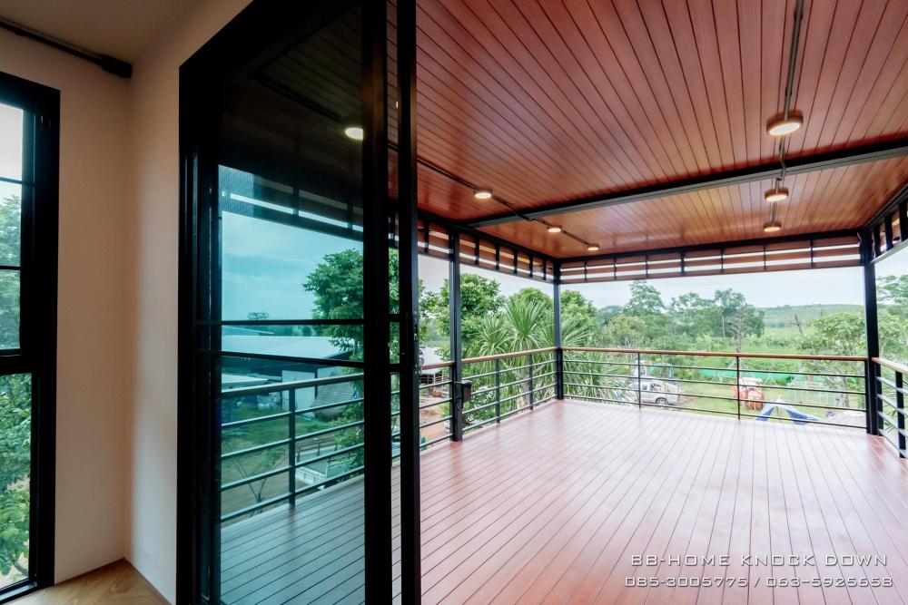 บ้านพักตากอากาศน็อคดาวน์โครงเหล็ก​ ยกใต้ถุนสูง รูปที่ 9
